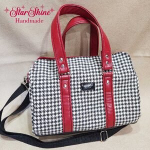 Houndstooth Marcel Barrel Bag