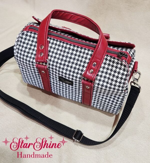 Houndstooth Marcel Barrel Bag