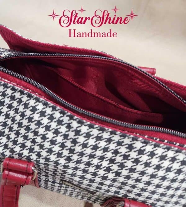 Houndstooth Marcel Barrel Bag