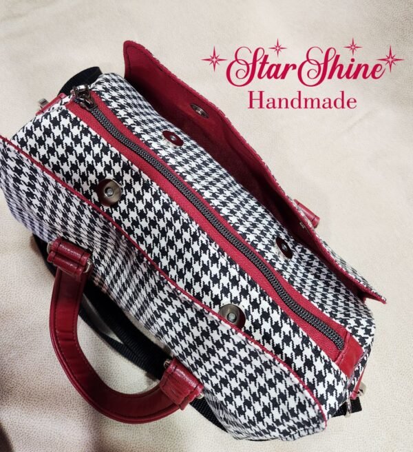 Houndstooth Marcel Barrel Bag