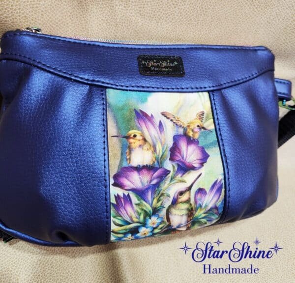 Blue Shimmer Humingbirds Crossbody