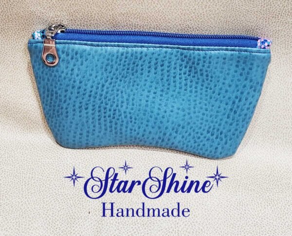 Teal Faux Ostrich Eyeglass Case