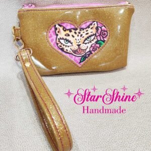 Alluring Pink Leopard Wristlet