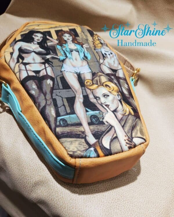 Pin-Up Zombie Coffin Crossbody Bag