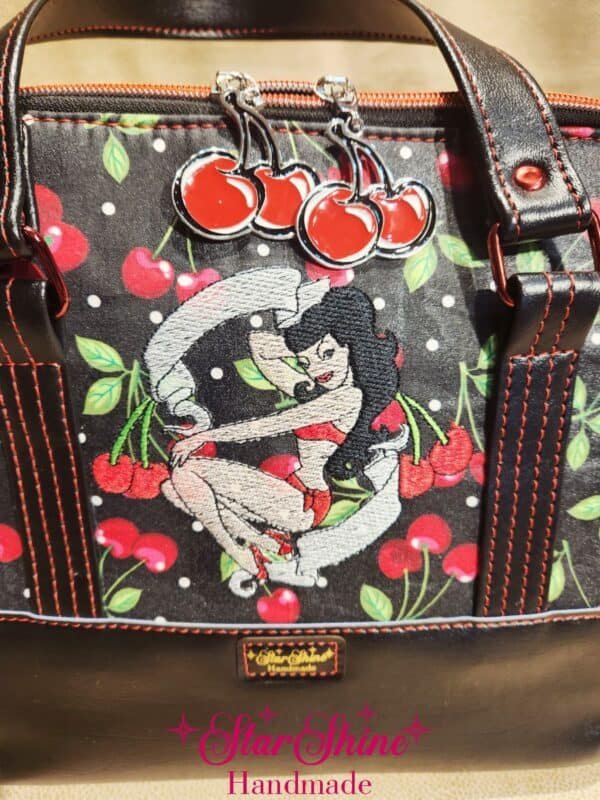 Black and Red Cherry Pinup Handbag