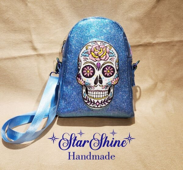 Glittering Sugar Skull Crossbody