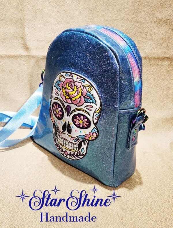 Glittering Sugar Skull Crossbody