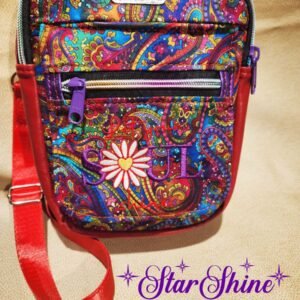 Red And Purple Paisley Embroidered Crossbody