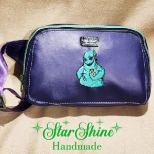 Purple and Green Sling-Waist Bag with Custom Embroidered Oogie