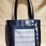 Classic Navy Blue and Plaid Urban Tote