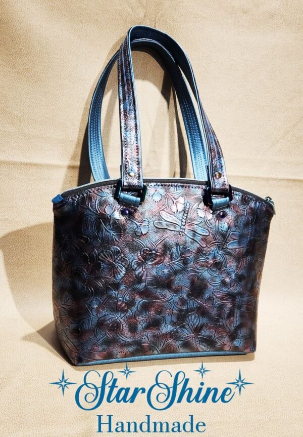 Blue Metallic Dragonfly Handbag