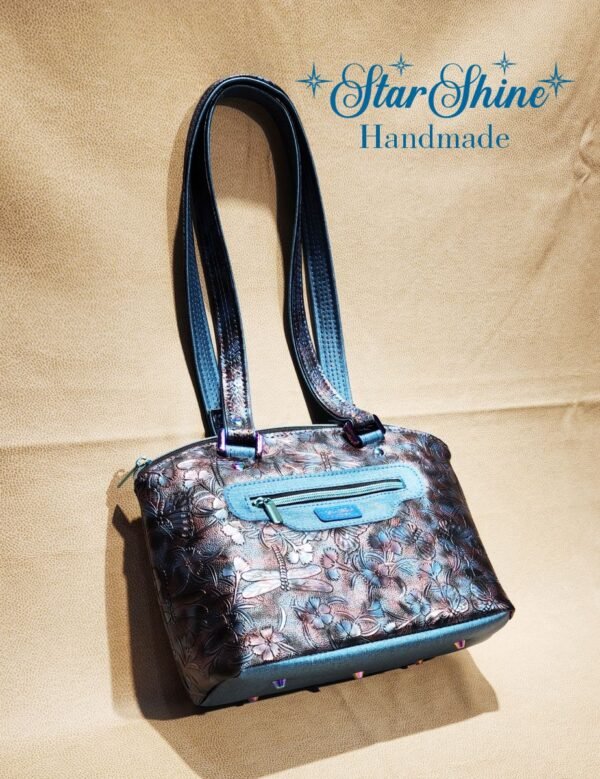 Blue Metallic Dragonfly Handbag