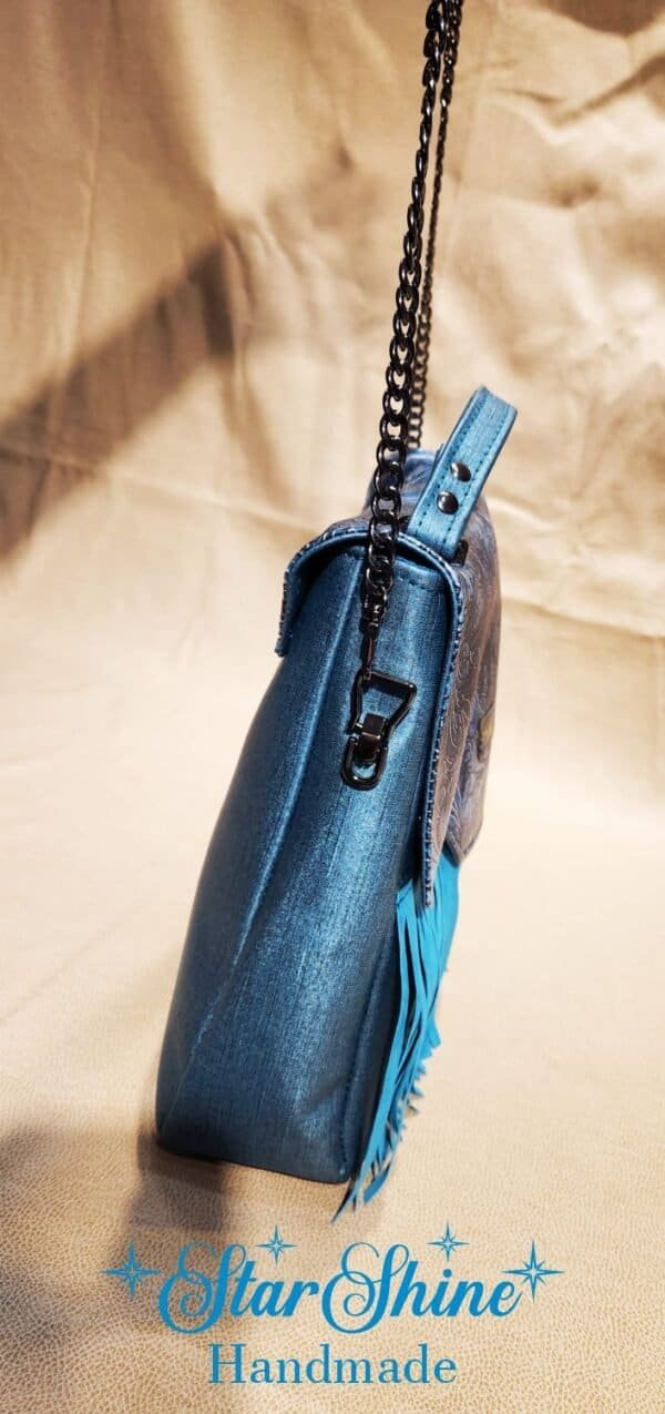 Turquoise Blue Amatista Shoulder Bag - Side View