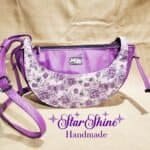 Purple Floral Retro Luna Shoulder Bag - Front view