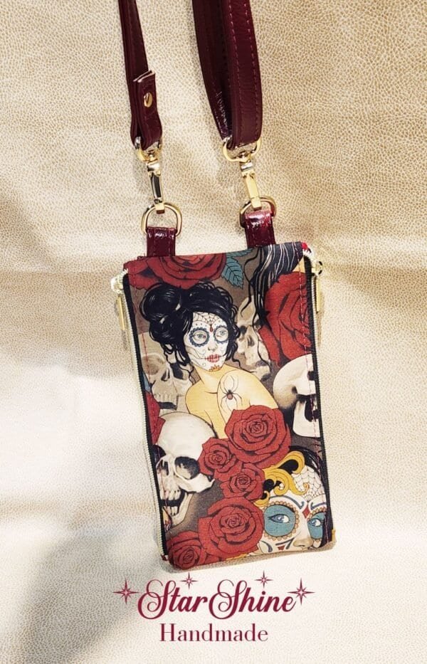 Day of the Dead Pin-Up Cellphone Crossbody