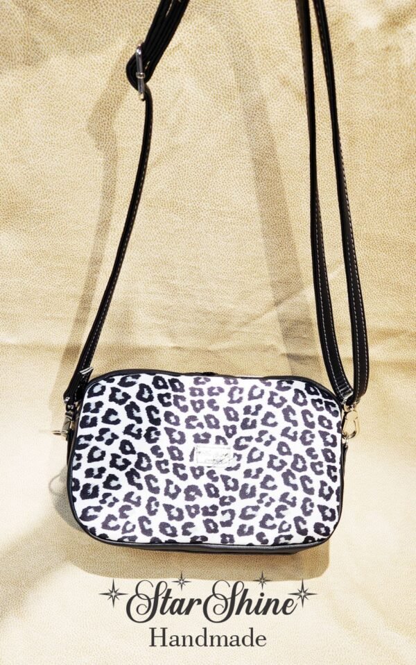 Black and White Leopard Print Crossbody