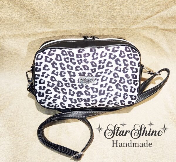 Black and White Leopard Print Crossbody