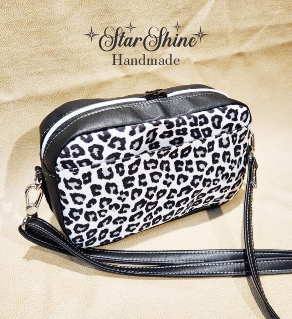 Black and White Leopard Print Crossbody