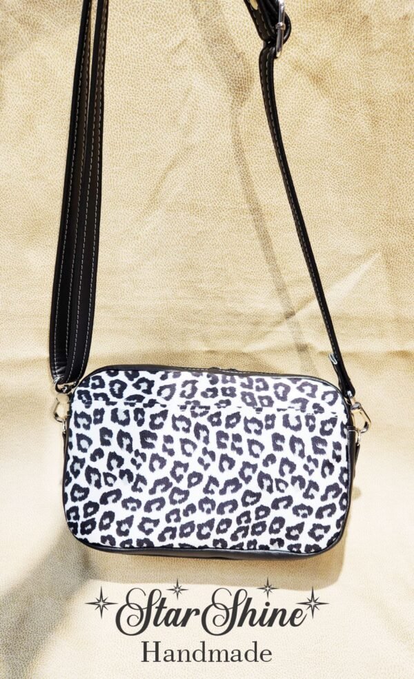 Black and White Leopard Print Crossbody