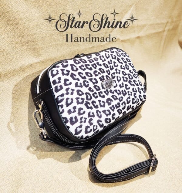 Black and White Leopard Print Crossbody