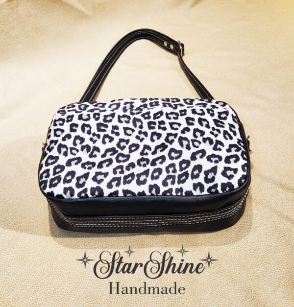 Black and White Leopard Print Crossbody