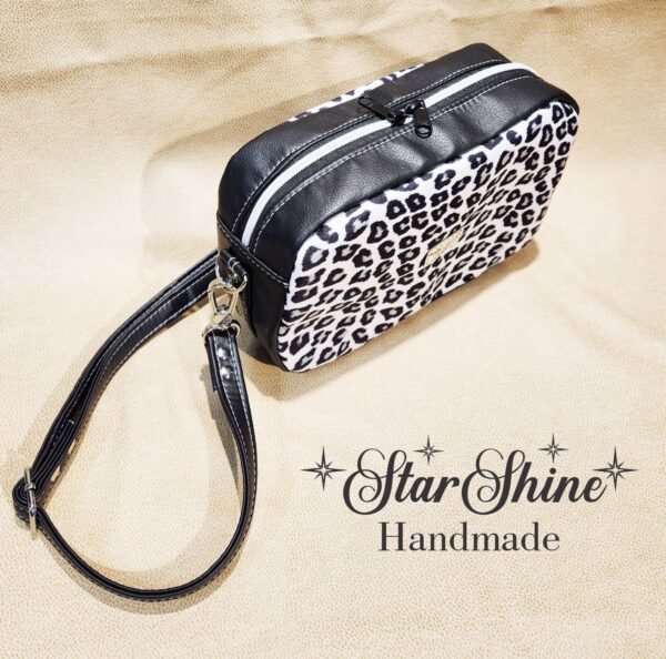 Black and White Leopard Print Crossbody